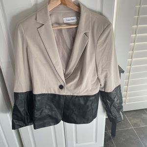 Calvin Klein faux leather blazer